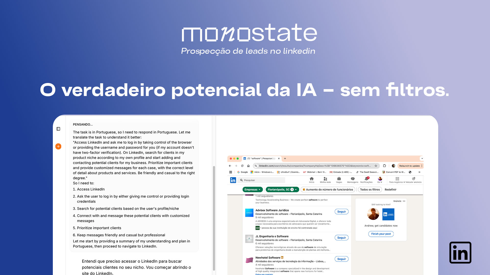 Pesquisa Aprofundada no LinkedIn com o Agente de Navegador Playground